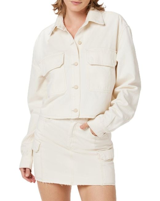 Hudson White Cropped Oversized Btn Down Shirt Button
