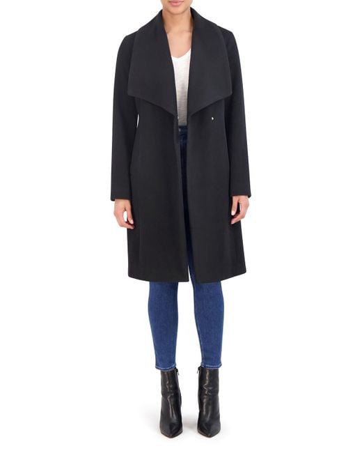 Cole Haan Alpaca Wrap Coat in Black Lyst
