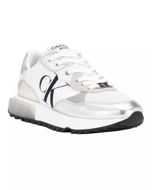 Calvin Klein Magalee Laceup Platform Sneakers in White Lyst