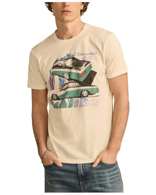 Lucky Brand Natural Chevrolet Malibu Short Sleeve T-shirt for men