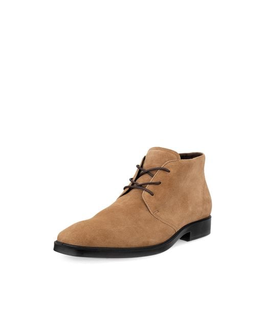 Ecco Brown Milan Plain Toe Lace Up Chukka Boot for men