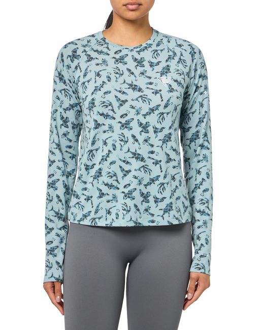 Columbia Blue Pfg Uncharted Knit Long Sleeve