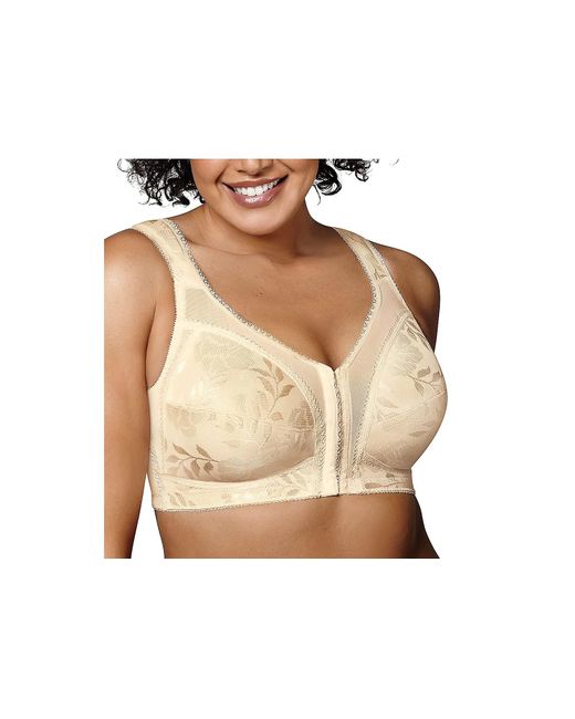 Playtex Natural Womens 18 Hour Front-close Wirefree W/ Flex Back Us4695 Full Coverage Bra