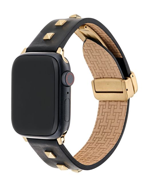Ted Baker Black Leather Strap With Studs For Apple Watch®