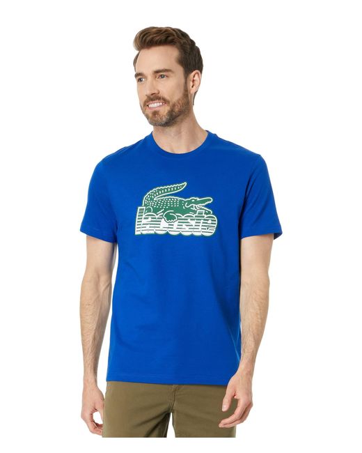 Lacoste Blue Short Sleeve Regular Fit Front Graphic T-shirt for men