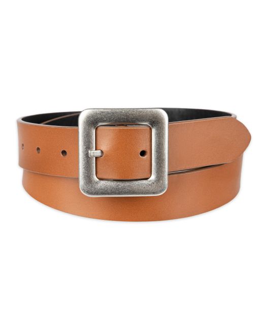Levi's Brown Two-in-one Reversible Square Statement Buckle Casual Belt
