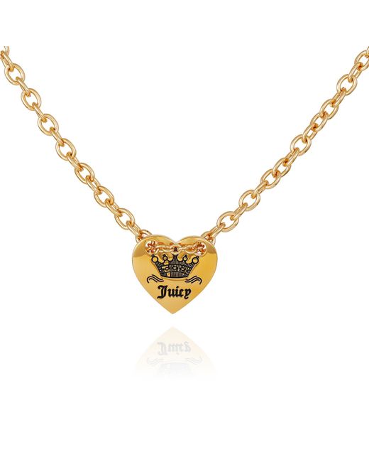 Juicy Couture Metallic Goldtone Pendant Heart Necklace For
