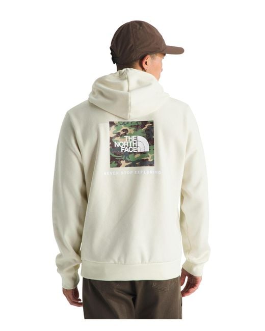 The North Face White Evolution Box Camo Fill Hoodie | Sweatshirt With 2 Piece Hood for men