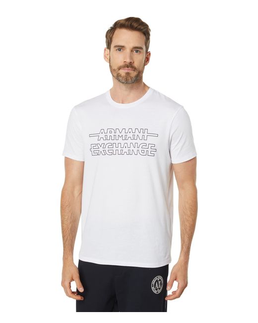 Emporio Armani White A | X Armani Exchange Strikethrough Logo Slim Fit T-shirt for men