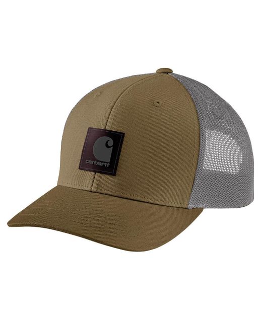 Carhartt Green Rugged Flex Twill Mesh-back Logo Patch Cap for men