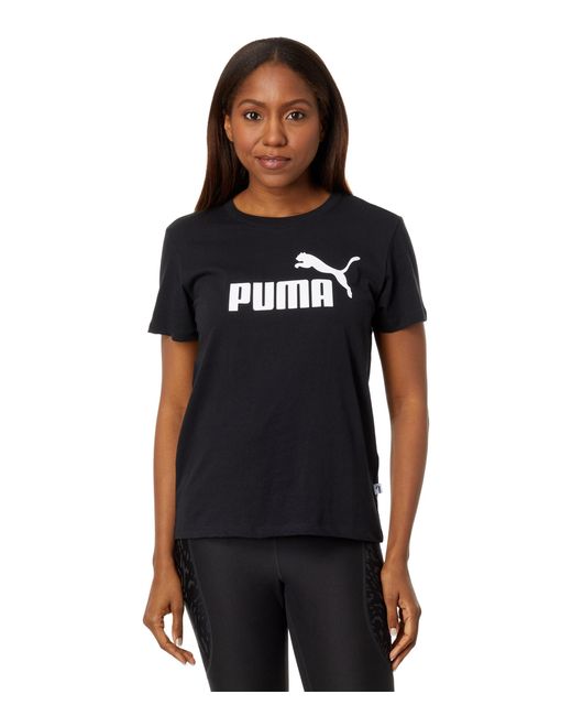 PUMA Essentials Logo Short Sleeve Tee in Black | Lyst | Sport-T-Shirts