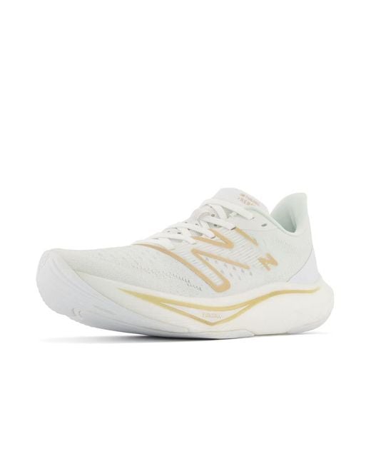 New Balance Lace Fuelcell Rebel V3 Running Shoe in White/Gold Metallic/Light Gold m (White) | Lyst