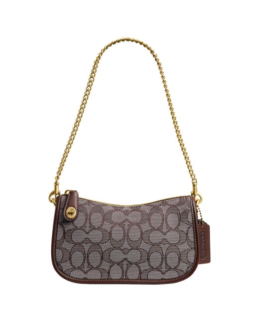 COACH Gray Swinger Bag 20 In Signature Jacquard
