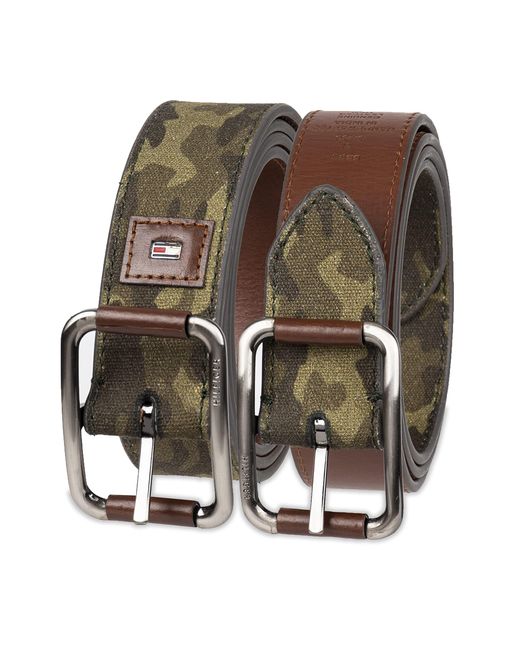 Tommy Hilfiger Green Reversible Camo Style Casual Belt for men