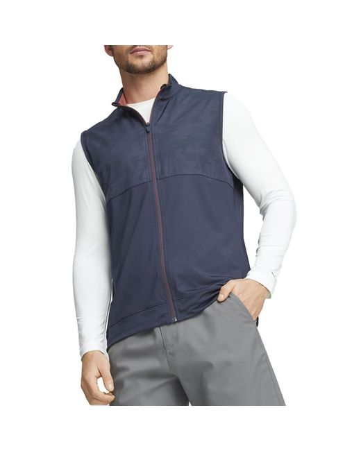 PUMA Blue Golf Volition Camo Cover Vest for men