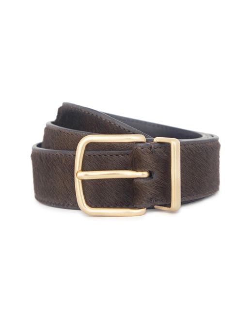 Vince Black 32mm Haircalf Belt With Metal Keeper
