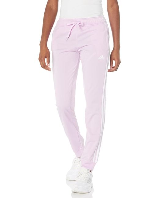Adidas Pink Essentials Warm-up Slim Tapered 3-stripes Track Pants