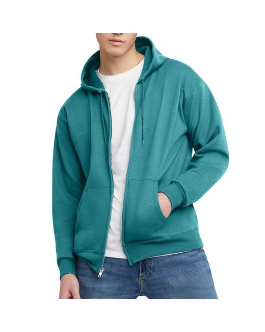 Hanes Green , Ecosmart Fleece Full Hoodie, Zip-up Hooded Sweatshirt For , Spanish Moss for men