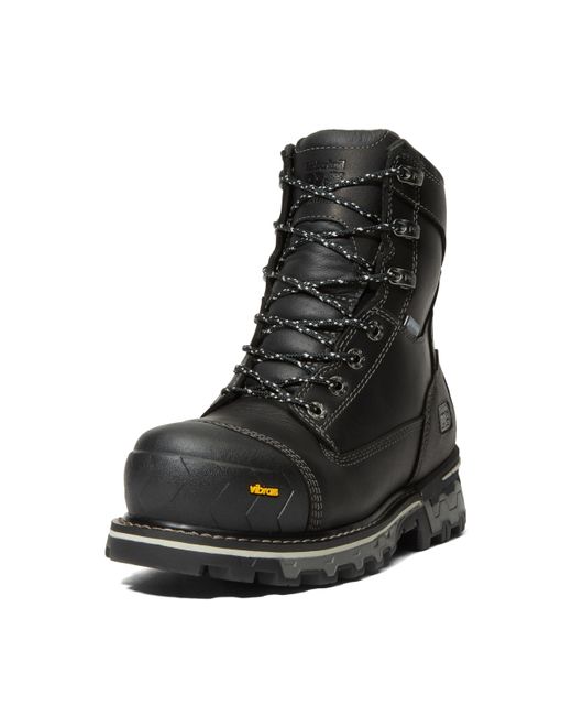 Timberland Black Boondock 8 Inch Composite Safety Toe Puncture Resistant Waterproof Industrial Work Boot