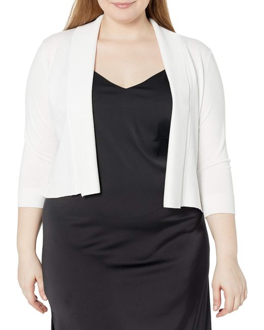 Calvin Klein Plus Size 3/4 Sleeve Shrug in White/White (White) - Save 48% -  Lyst
