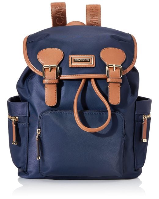 Calvin Klein Blue Dressy Nylon Buckle Backpack