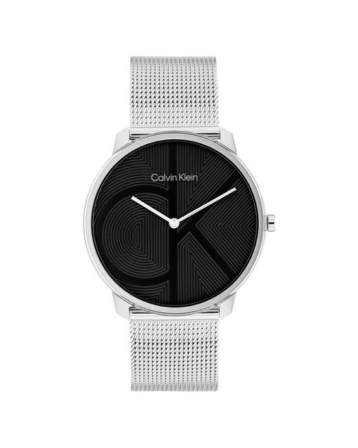 Calvin Klein Black 40mm 2h Quartz Watch - Stainless Steel Mesh Bracelet - Water Resistance 30 Meters – Premium Fashion Timepiece For Everyday Style for men
