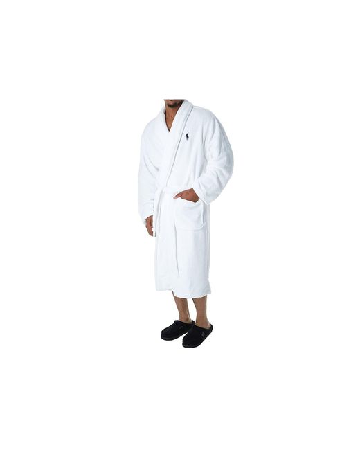Polo Ralph Lauren Microfiber Plush Robe White S/m for men