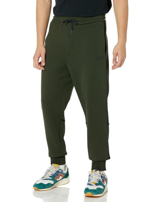 Emporio Armani Green A | X Armani Exchange Contrast Piping Logo Jogger Sweatpants for men