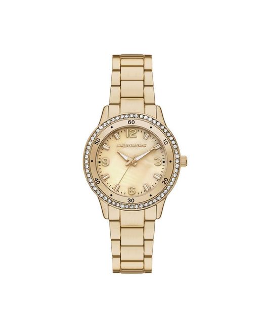 Skechers Metallic Deelane Three Hand Date Gold Alloy Watch