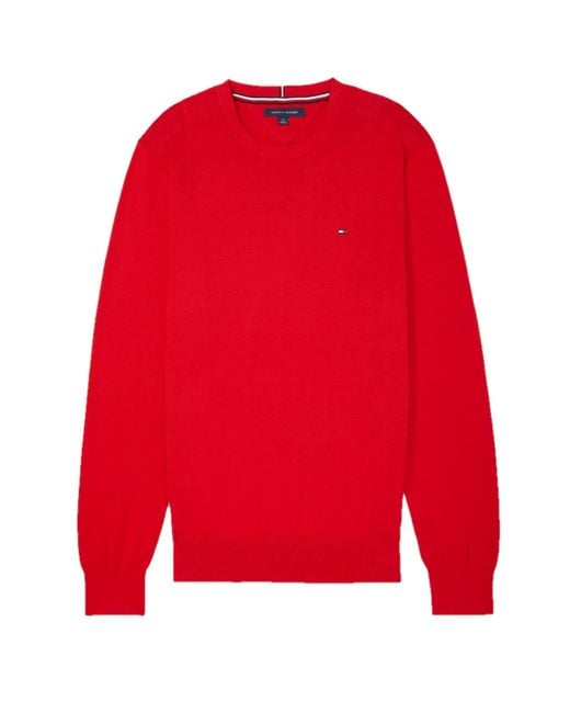 Tommy Hilfiger Red Adaptive Sweater With Magnetic Closures At Shoulders for men