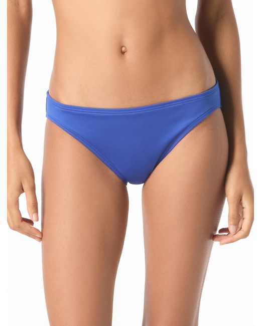Michael Kors Blue Solid Classic Bikini Bottom