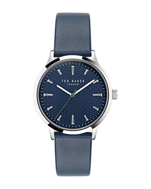 Ted Baker Cosmop Blue Eco Genuine Leather Strap Watch for men