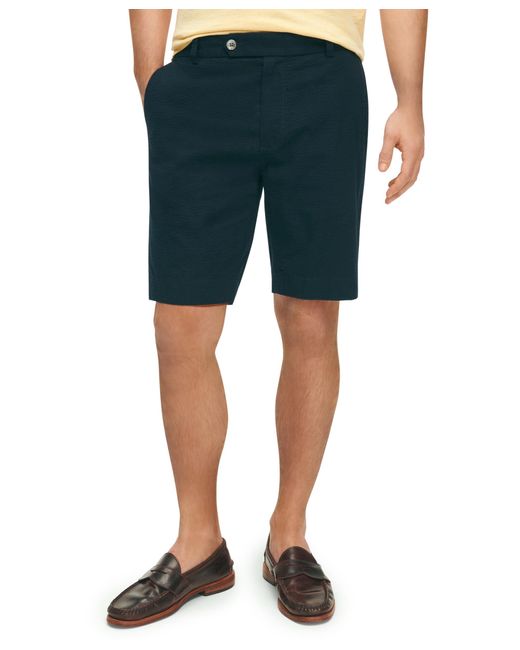 Brooks Brothers Cotton Seersucker Shorts Blue for men