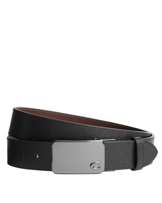 COACH Black 38mm Reversible C Plaque Buckle Belt for men