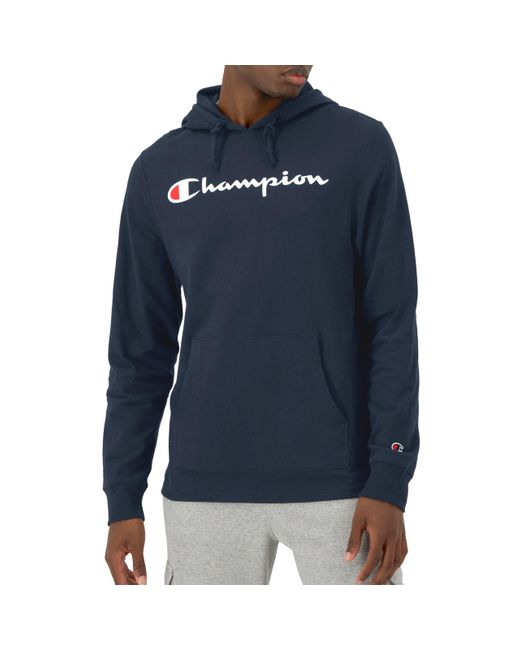 Champion Blue , Midweight, Soft And Comfortable T-shirt Hoodie For , Navy Script, X-large for men