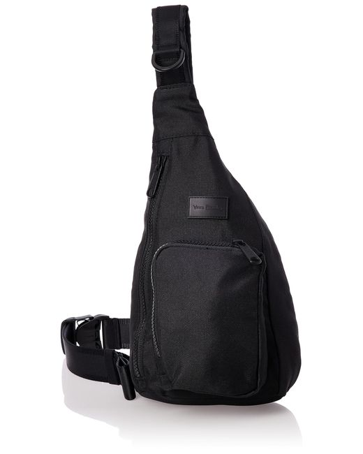 Vera Bradley Black Recycled Lighten Up Reactive Mini Sling Backpack