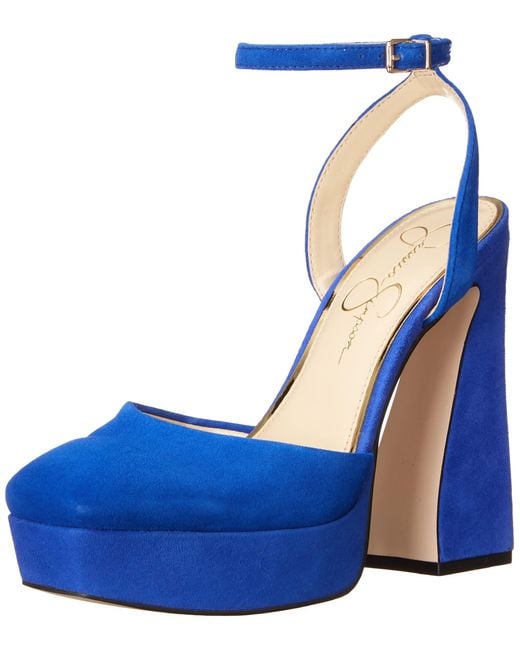 Jessica Simpson Blue Womens Deirae Platform Ankle Strap Pump