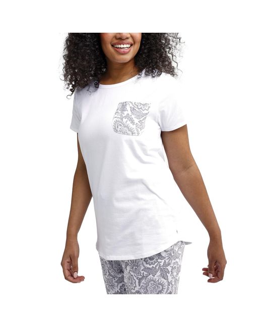 Vera Bradley White Cotton Short Sleeve Crewneck Pajama T-shirt