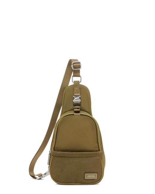 Calvin Klein Metallic Jessie Organizational Sling Backpack