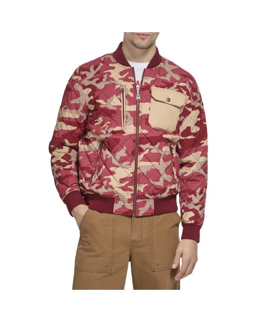 Levi's Red Diamond Quilted Bomber Jacket for men