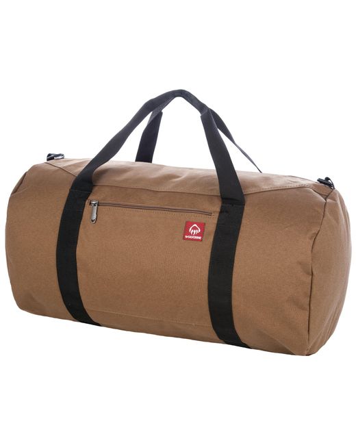 Wolverine Brown 22" Center Zip Duffel-high-density Canvas With Dirt & Water Resistant Coating