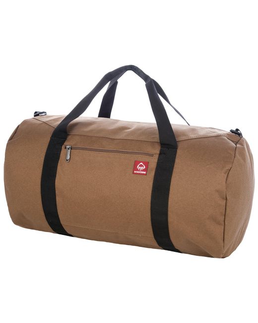 Wolverine Brown 22" Duffel Bag | Heavy Duty | Travel | Work | Outdoor | Center Zip | Barrel | Adjustable Strap