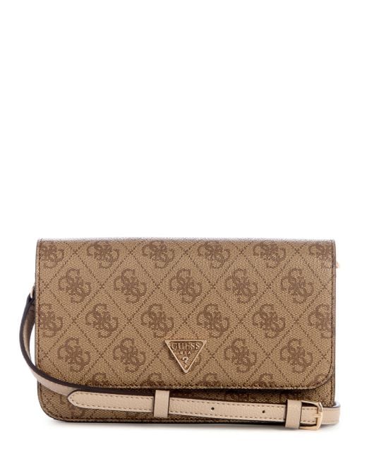 Guess Brown Noelle Ii Crossbody Flap Organizer