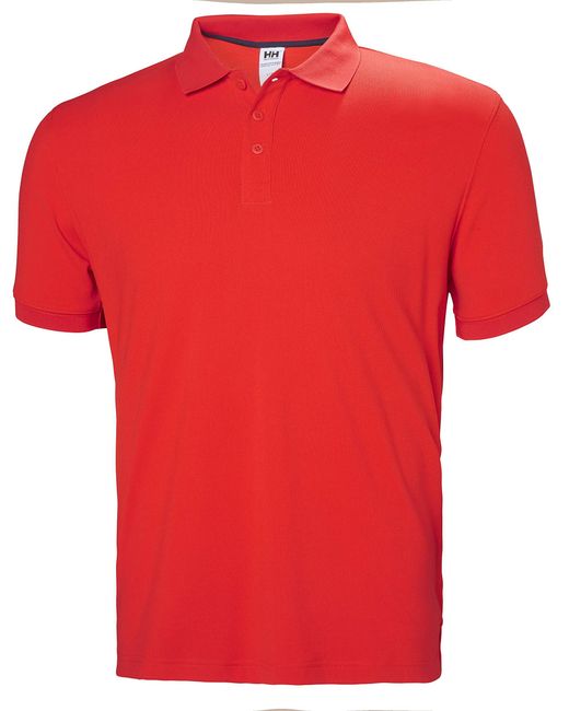 Helly Hansen Red Riftline Quick Dry Short Sleeve Polo for men