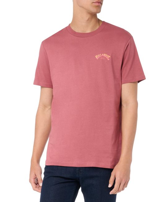 Billabong Pink Stacked Arch Short Sleeve Graphic Tee for men