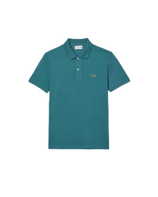 Lacoste Blue Short Sleeved Ribbed Collar Shirt Mm for men