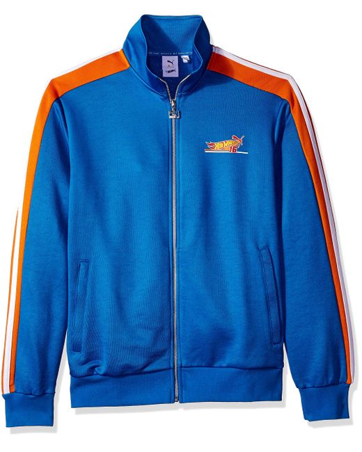 puma tracksuit top blue