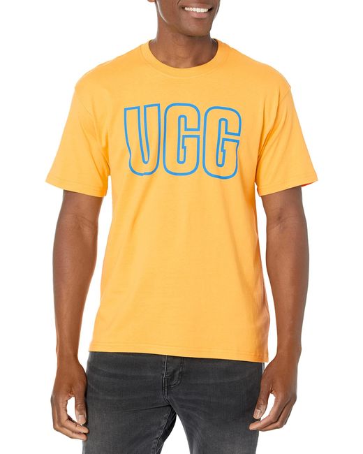 Ugg Yellow Rhett Ss Logo Tee Fl Shirt for men