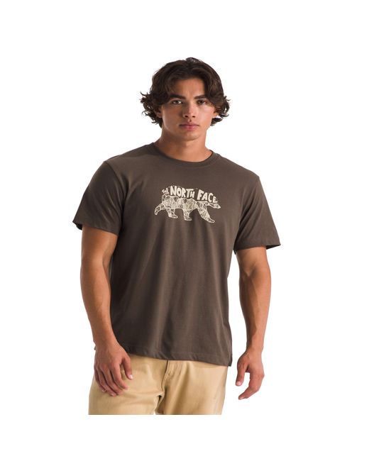 The North Face Gray Evolution Tnf Bear Short-sleeve Tee | Cotton Shirt With A Graphic Design for men