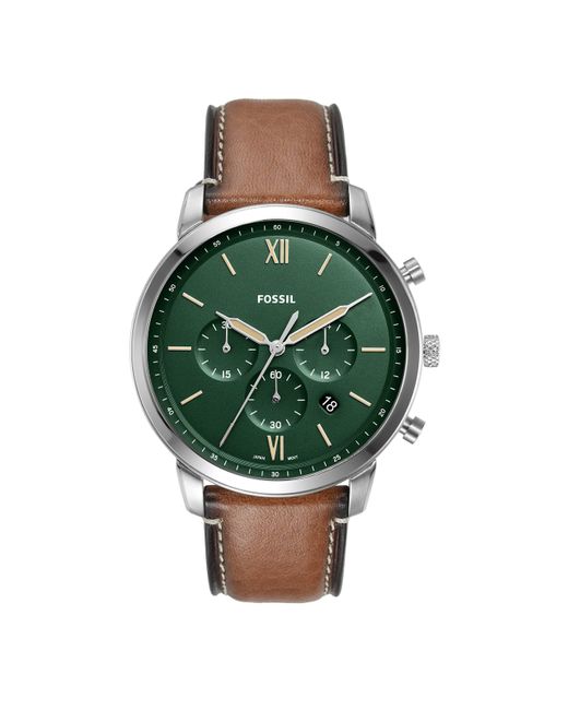Fossil Green Neutra Quartz Stainless Steel And Leather Chronograph Watch for men